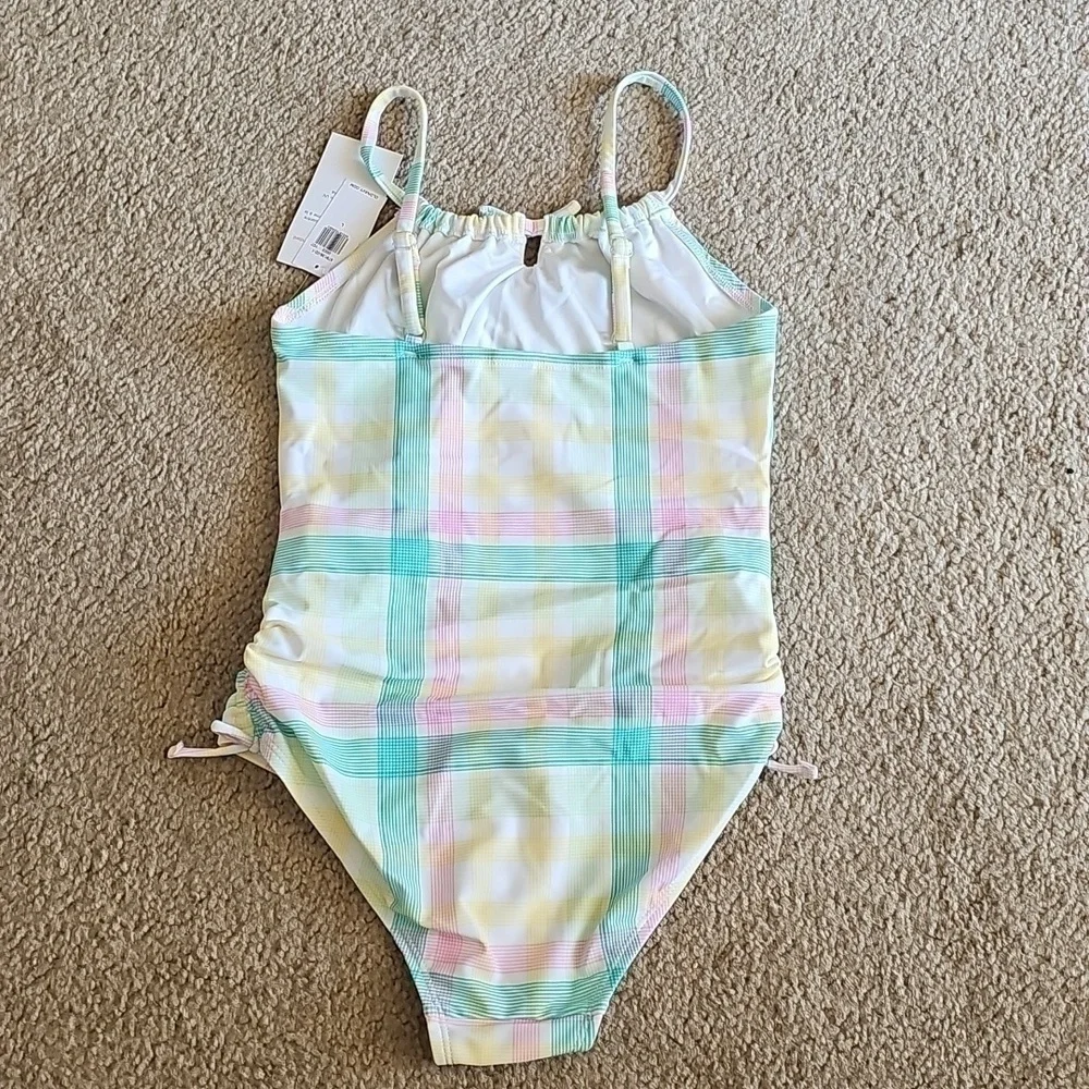 Old Navy Girls Pastel Plaid One Piece Swimsuit Large